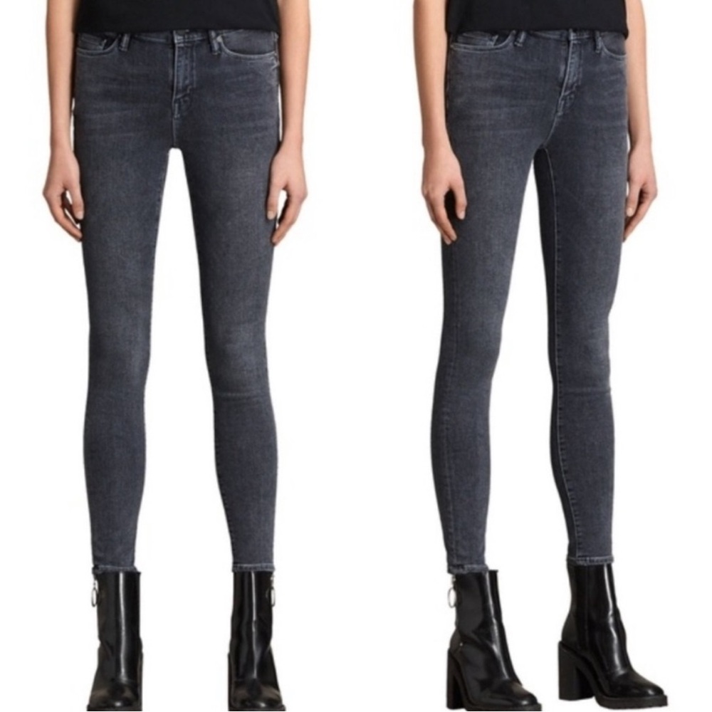 All Saints Dark Gray Skinny Jeans
